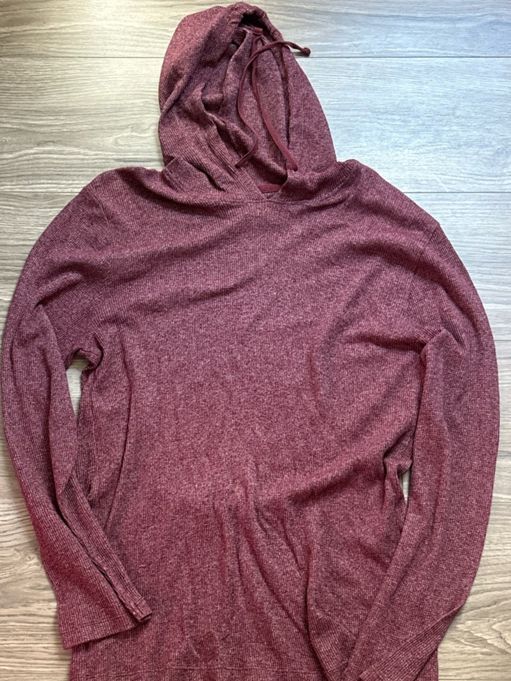 Cozy Marled Burgundy Cowl Neck Hoodie Sweater